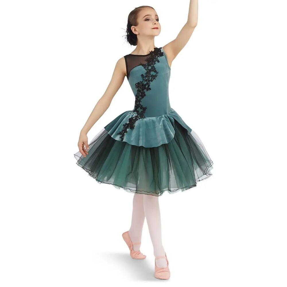 Dance Costume Weissman 11162 Small Adult Green Tutu Dress Ballet Pointe YAPG